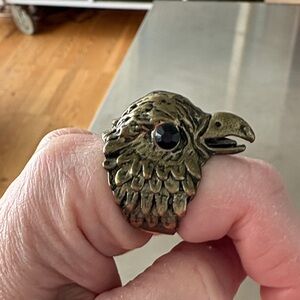 Eagle Head Statement Ring in Gold
